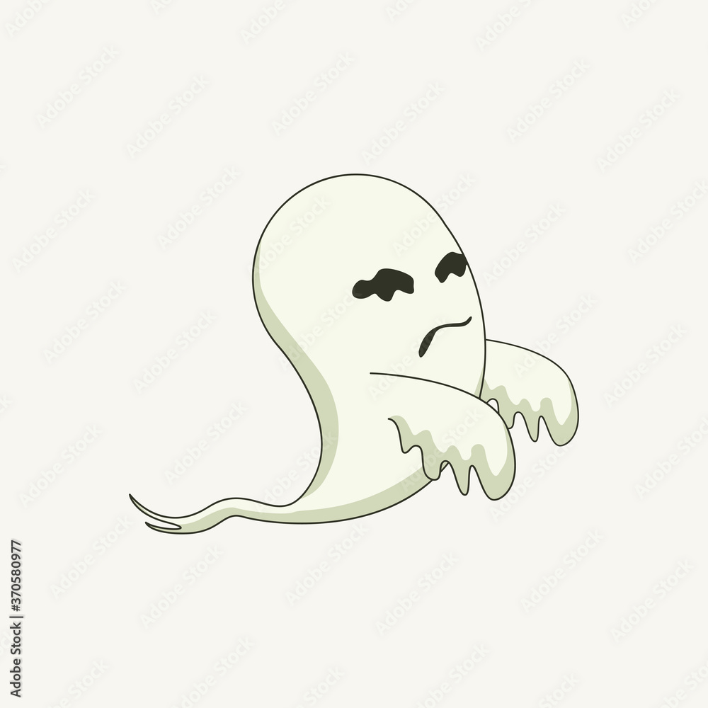 Cute White Ghost Sheet with Black Eyes