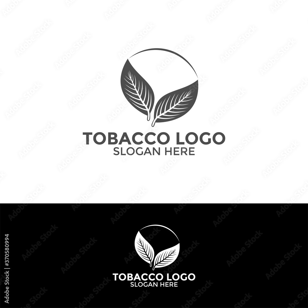 Tobacco leaf logo Icon,Vector logo for natural tobacco Stock Vector
