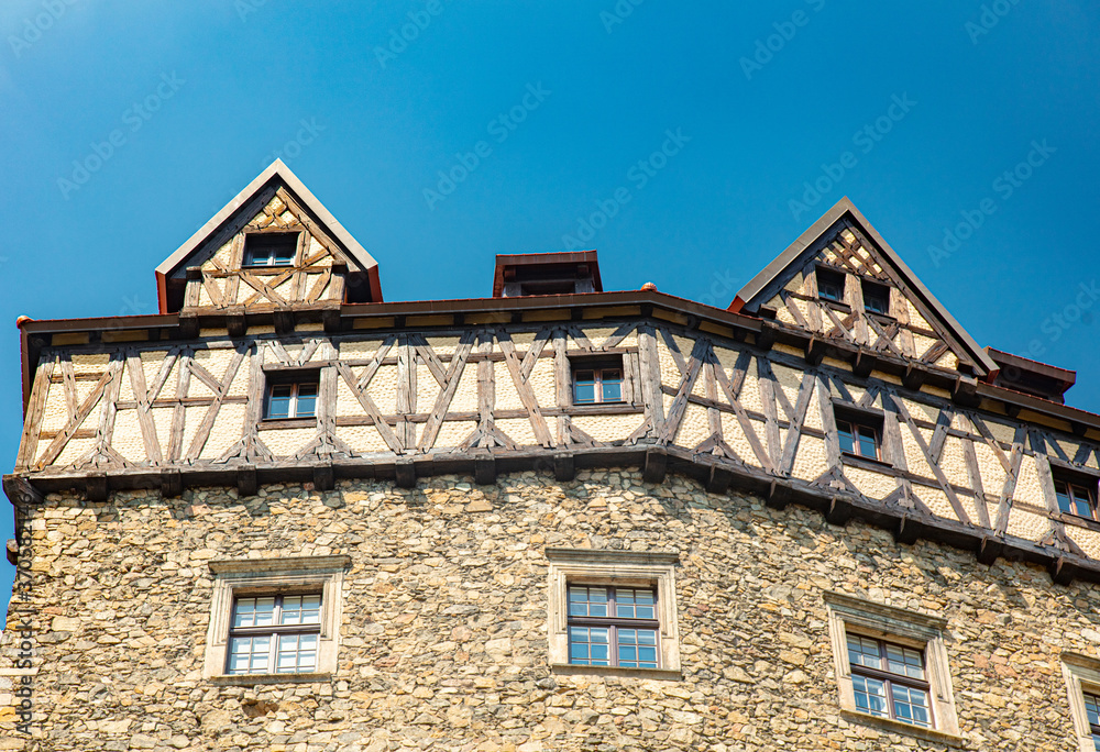 old traditional house in Germany in the half-timbered style
