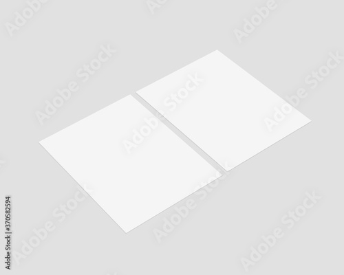 Set of blank white paper with soft shadow. Paper mockup vector. Mockup isolated. Template design. Realistic vector illustration.