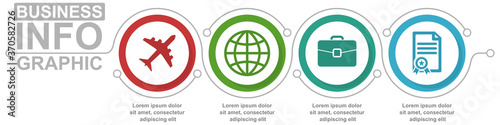 Infographic vector template for presentation, diagram, business concept with 4 options