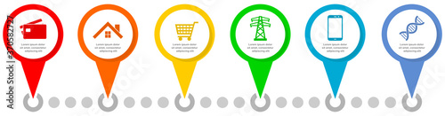 Infographic vector template for presentation, diagram, business concept with 6 options