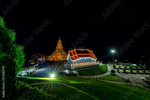 Huay Pla Kang temple the pagoda in Chinese style   Chiangrai  Thailand 