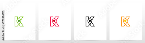 Map Pointer On Letter Logo Design K