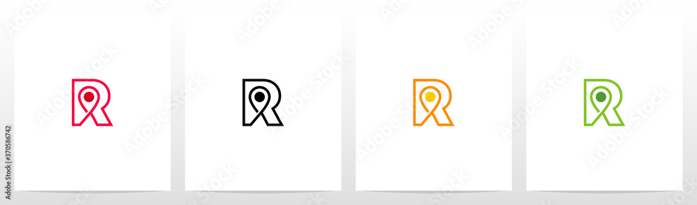 Map Pointer On Letter Logo Design R Map Pointer On Letter Logo Design R