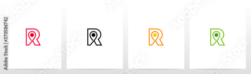 Map Pointer On Letter Logo Design R