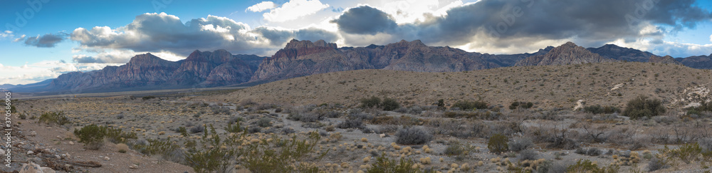 Panoramic view of the Red Rock Canyon near Las Vegas, Nevada, USA Panoramic view of the Red Rock Canyon near Las Vegas, Nevada, USA