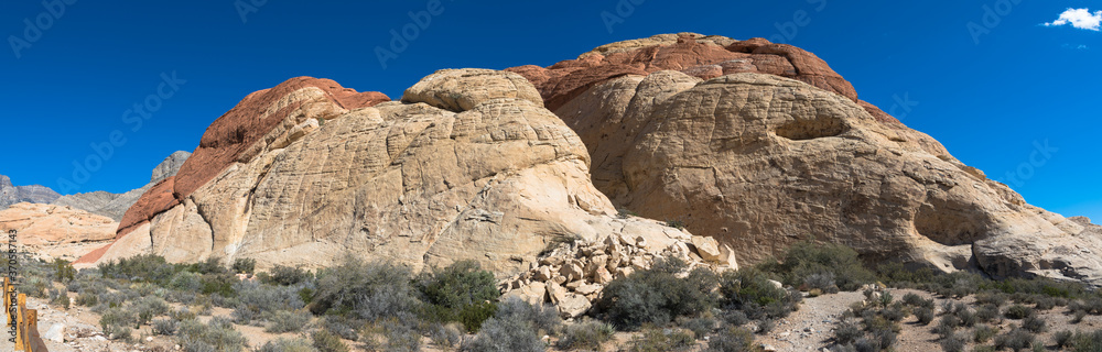 Panoramic view of the Red Rock Canyon near Las Vegas, Nevada, USA