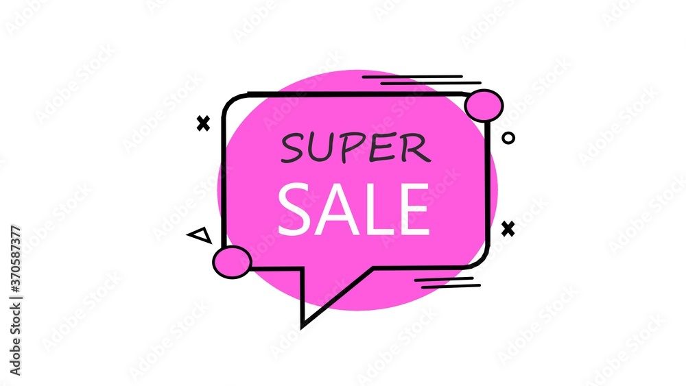 Special offer. Super Sale. Vivid transparent banners in retro poster design  style. Bright colors and shapes. Pink colors. Animation Stock Illustration  | Adobe Stock