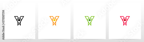 Map Pointer On Letter Logo Design Y