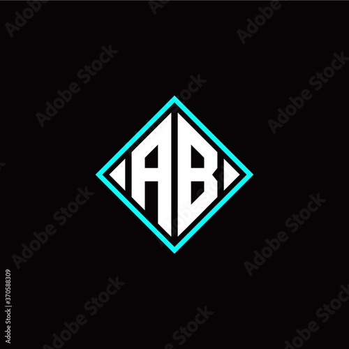Free Download Initial A B letter with square style logo template vector - GFXLoad