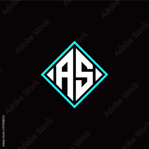 Initial A S letter with square style logo template vector Free Download Initial A S letter with square style logo template vector - GFXLoad