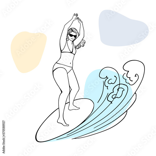 Canvas Print Surfing plus size girl