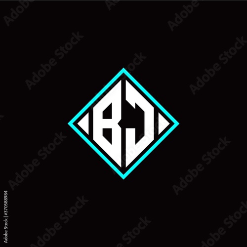 Free Download Initial B J letter with square style logo template vector - GFXLoad