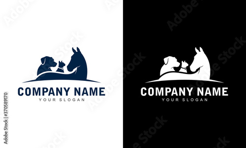 Creative Vector of a Horse, Dog, Cat logo design Animals. graphic illustration