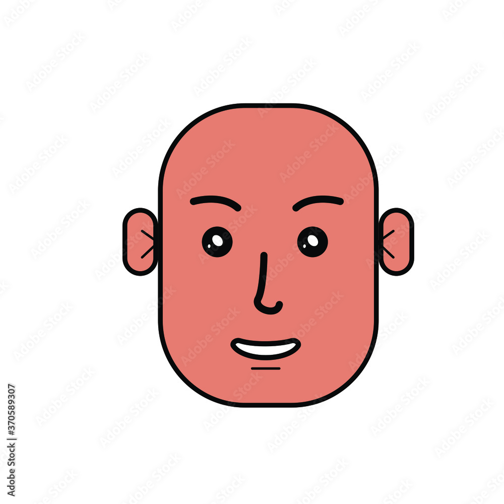 illustration of the character's appearance. drawn people in vector. guy with a bald head and a smile illustration of the character's appearance. drawn people in vector. guy with a bald head and a smile
