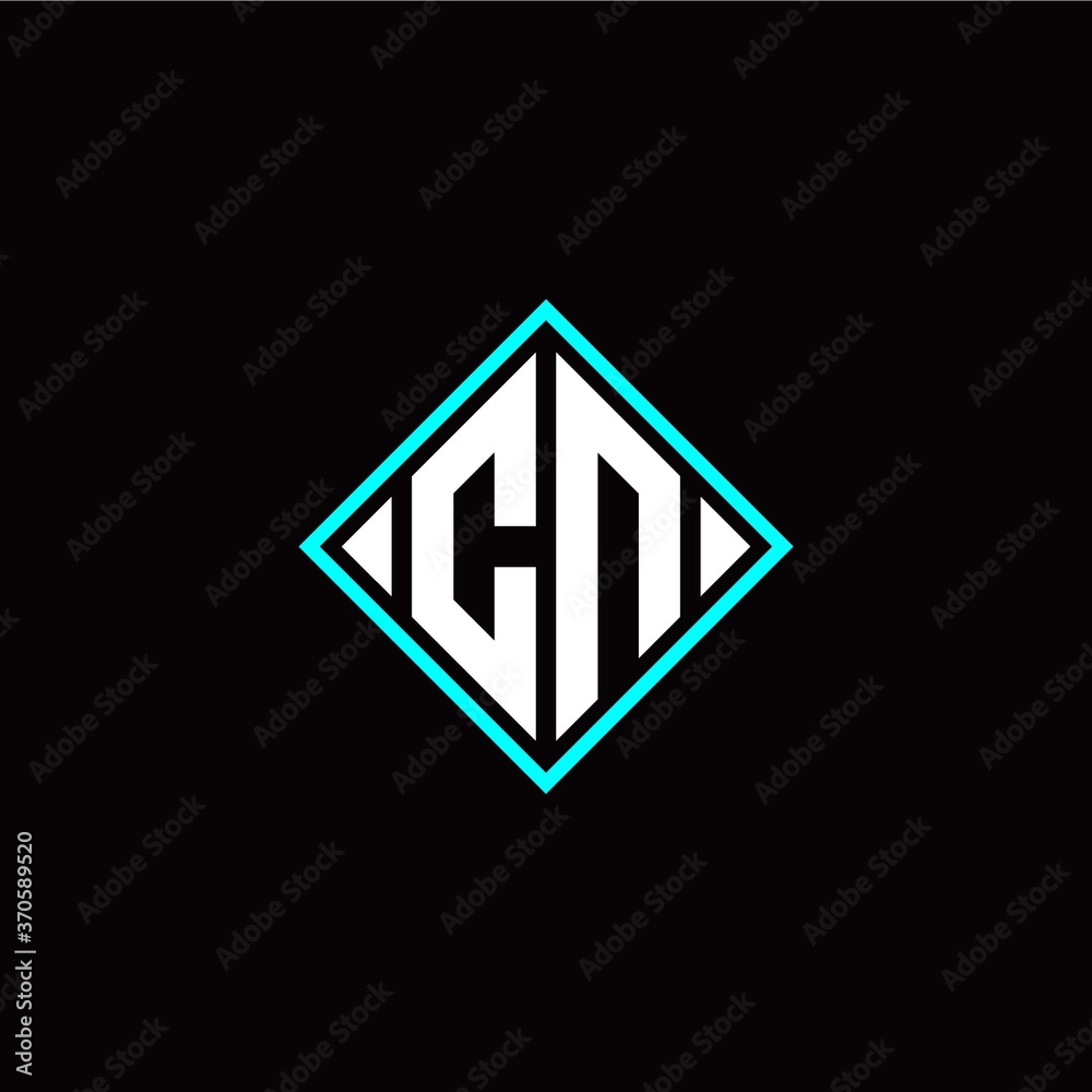 Initial C N letter with square style logo template vector Initial C N letter with square style logo template vector