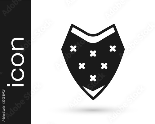 Black Traditional mexican poncho clothing icon isolated on white background. Vector.