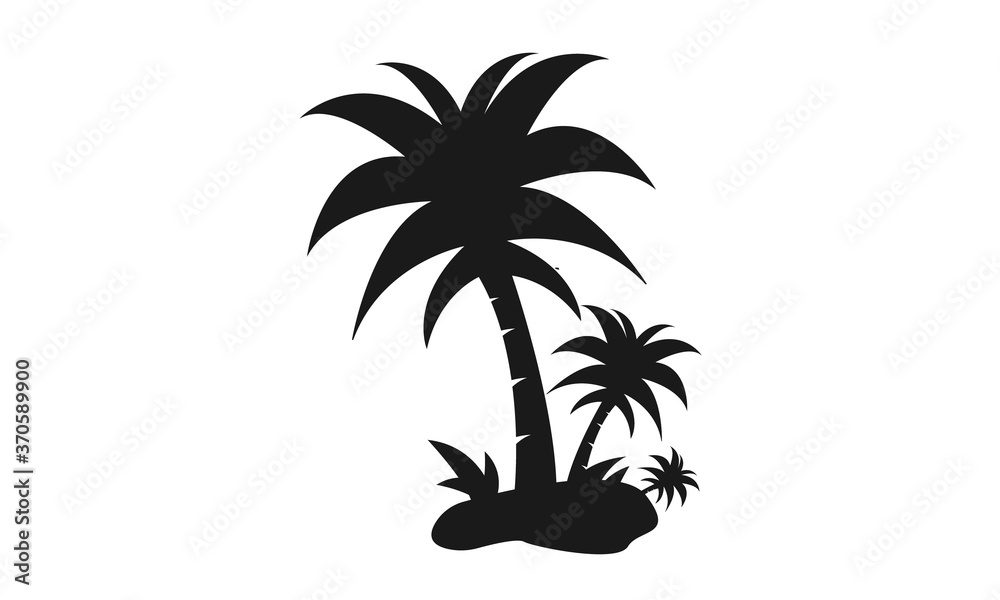 Palm tree icon logo illustration