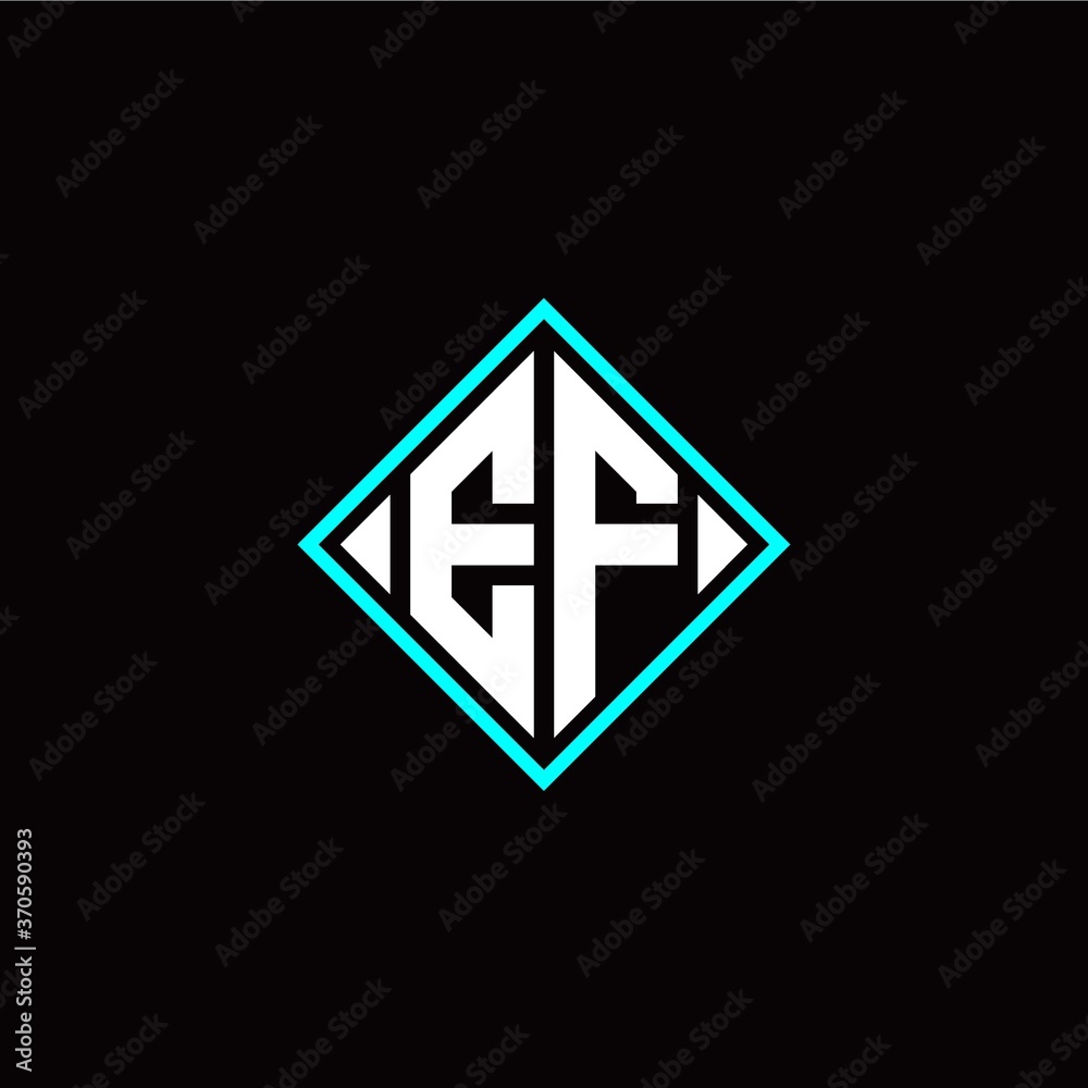 Initial E F letter with square style logo template vector Initial E F letter with square style logo template vector