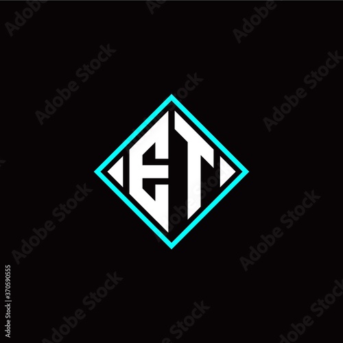 Initial E T letter with square style logo template vector Free Download Initial E T letter with square style logo template vector - GFXLoad