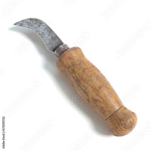 3d illustration of an old cutting tool