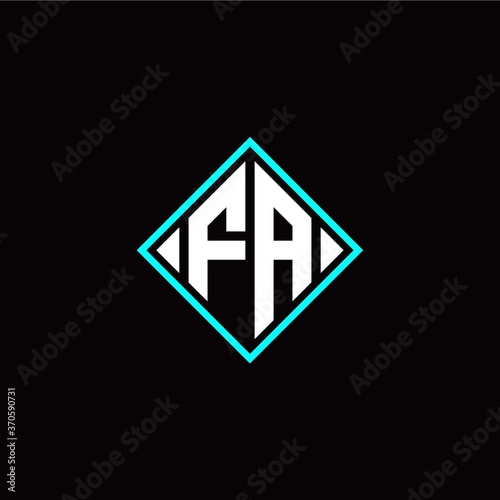 Free Download Initial F A letter with square style logo template vector - GFXLoad