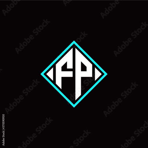 Free Download Initial F P letter with square style logo template vector - GFXLoad
