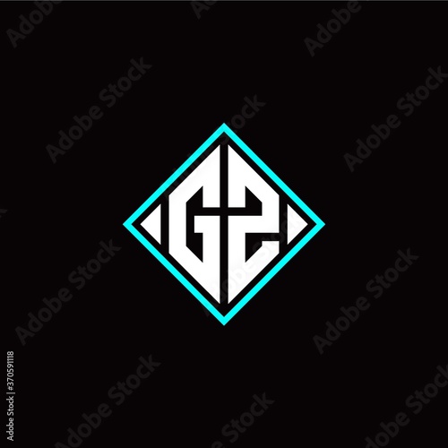 Initial G Z letter with square style logo template vector Free Download Initial G Z letter with square style logo template vector - GFXLoad