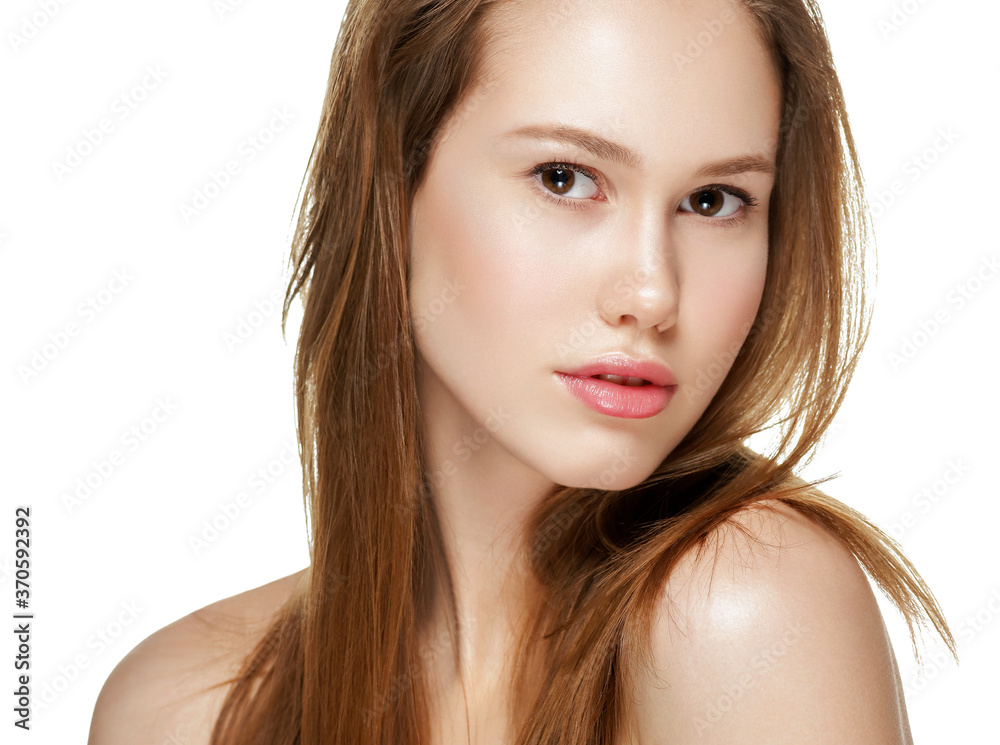 Beautiful face woman natural clean fresh skin young female model face portrait Beautiful face woman natural clean fresh skin young female model face portrait