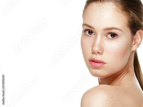 Pure skin woman face clean skin natural makeup young female model