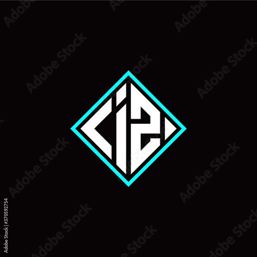 Free Download Initial I Z letter with square style logo template vector - GFXLoad