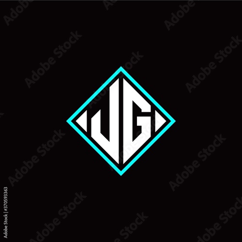 Initial J G letter with square style logo template vector Free Download Initial J G letter with square style logo template vector - GFXLoad