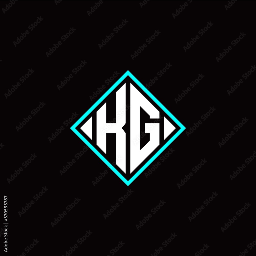 Initial K G letter with square style logo template vector Initial K G letter with square style logo template vector