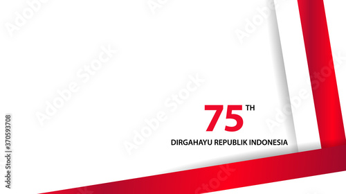 Happy indonesia independence day background flag with text 75th