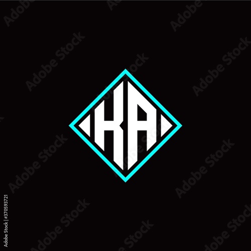 Free Download Initial K A letter with square style logo template vector - GFXLoad