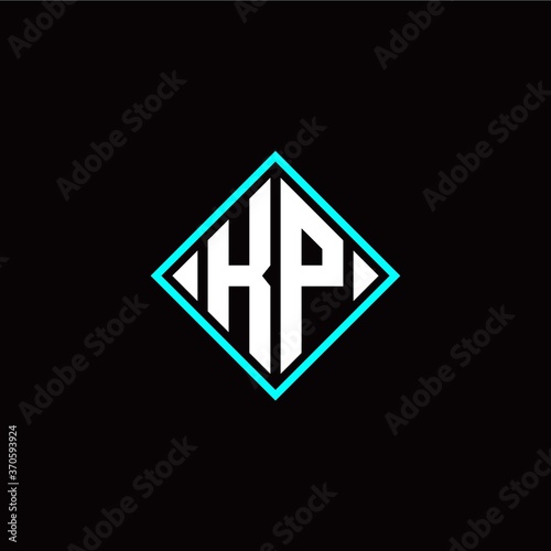 Free Download Initial K P letter with square style logo template vector - GFXLoad