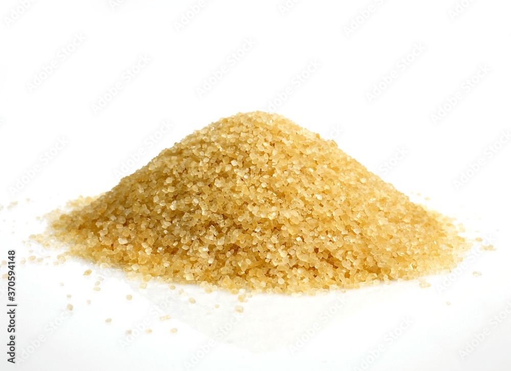 Brown Sugar, Powder against White Background