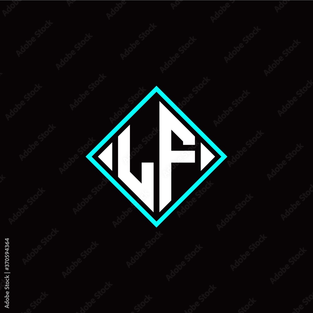 Initial L F letter with square style logo template vector Initial L F letter with square style logo template vector
