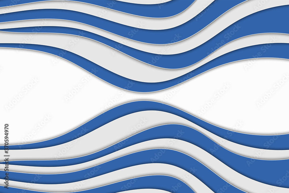 Obraz premium Abstract curved wave template for your design. Illustration with curves lines. Wavy paper cut background.