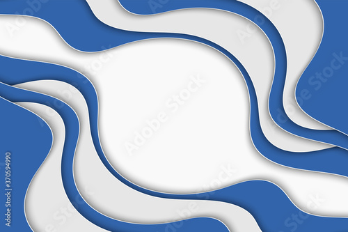 Abstract curved wave template for your design. Illustration with curves lines. Wavy paper cut background.