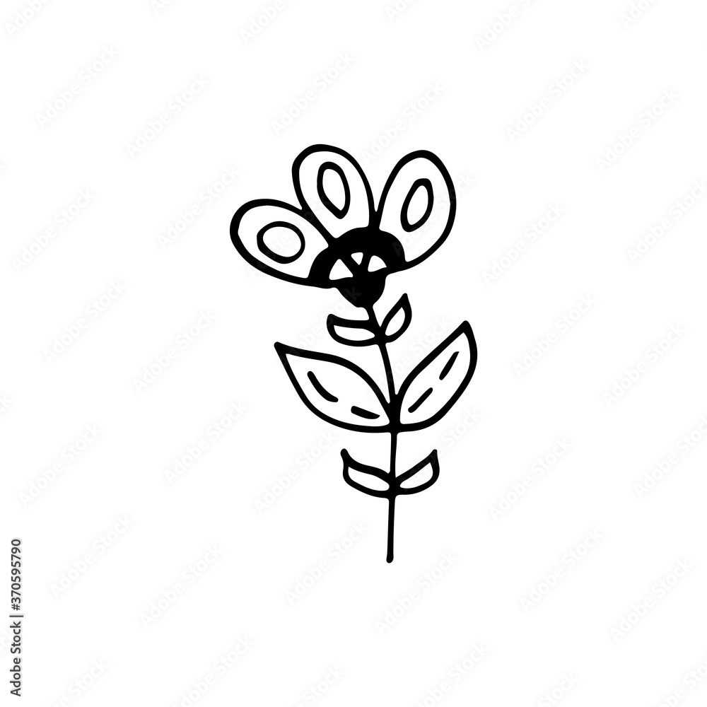 Hand-drawn plant. Doodle image of a flower. Floral vector for web, textiles, postcards, prints. Abstract plants, leaves, flowers.
Hand-drawn plant. Doodle image of a flower. Floral vector for web, textiles, postcards, prints. Abstract plants, leaves, flowers.