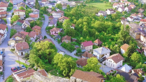 Ruins of Castle of Herzeg Overlooking Picturesque Suburb In Stolac, Bosnia and Herzegovina photo