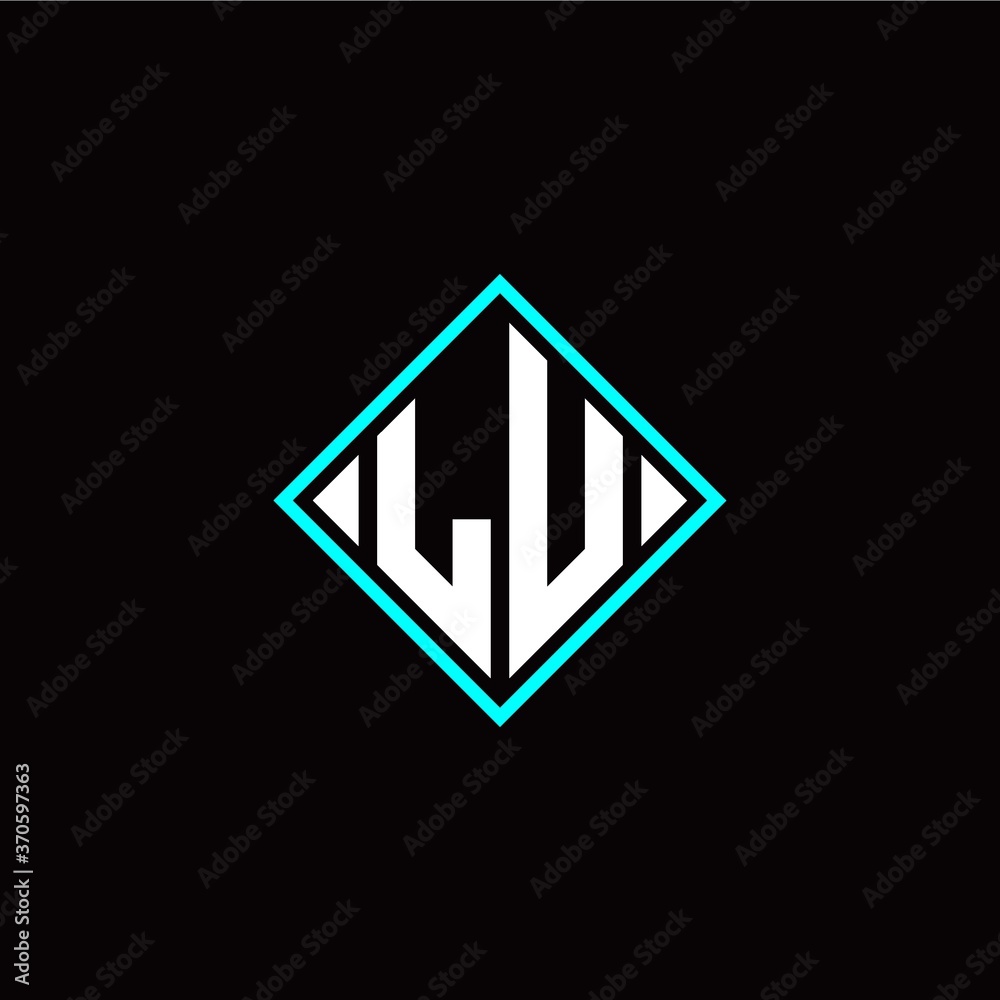 Initial L U letter with square style logo template vector Initial L U letter with square style logo template vector