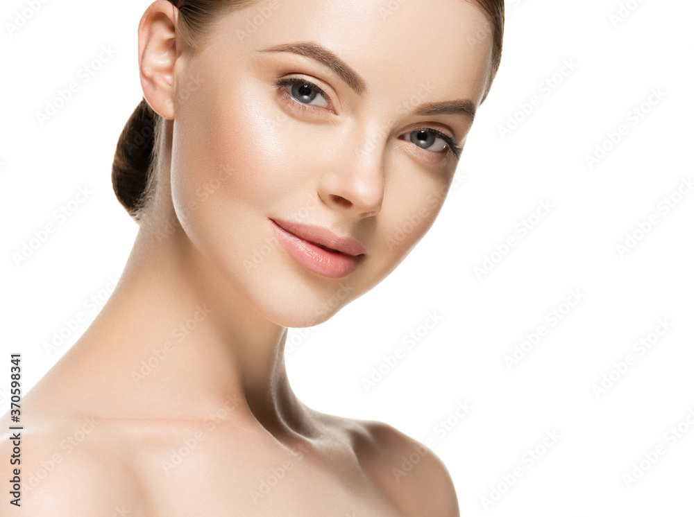 Beauty woman natural fresh skin clean beautiful cosmetic spa concept female portrait