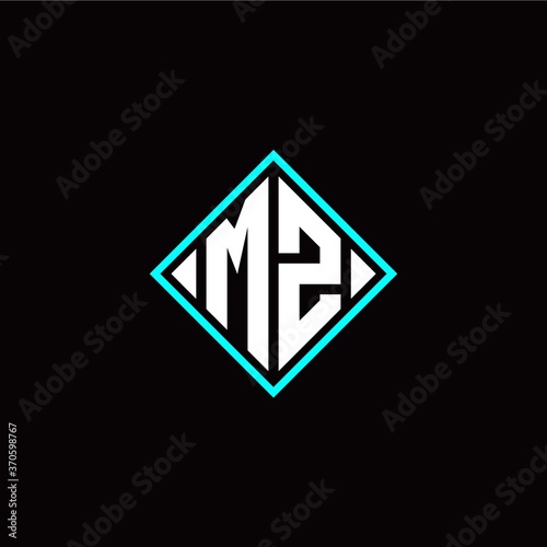 Free Download Initial M Z letter with square style logo template vector - GFXLoad