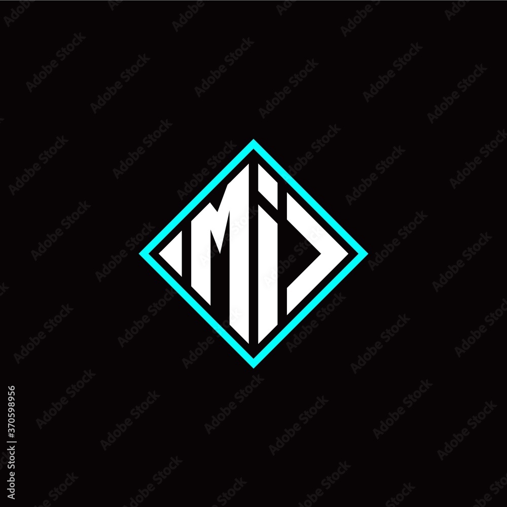 Initial M I letter with square style logo template vector Initial M I letter with square style logo template vector