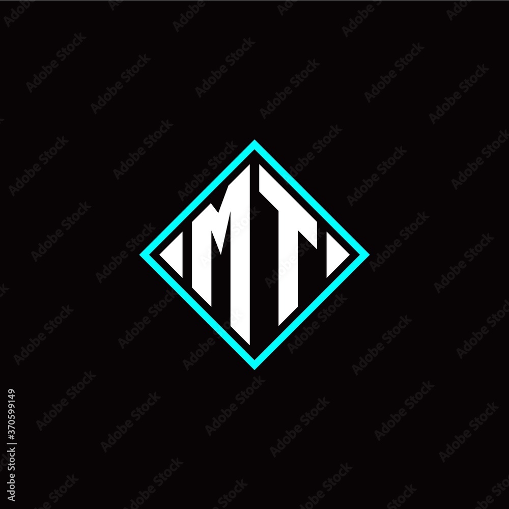 Initial M T letter with square style logo template vector Initial M T letter with square style logo template vector