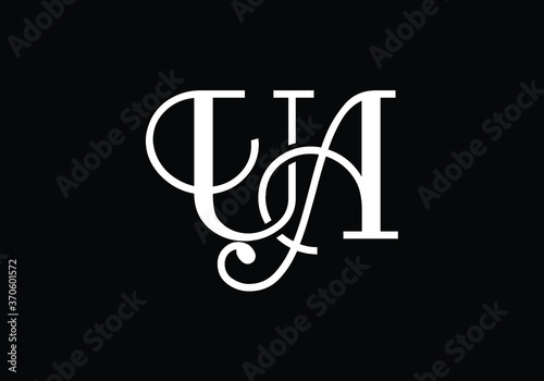 Initial Monogram Letter U A Logo Design Vector Template. U A Letter Logo Design 