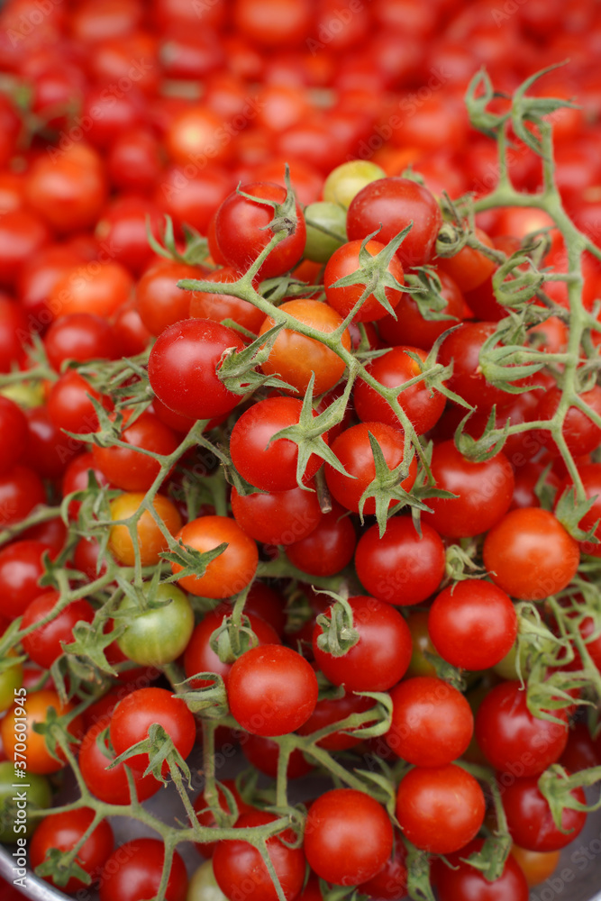 cherry tomatoes in a market